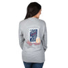 Pearls, Plaid & Play Ball Long Sleeve Tee Shirt in Heather Grey by Lauren James - Country Club Prep