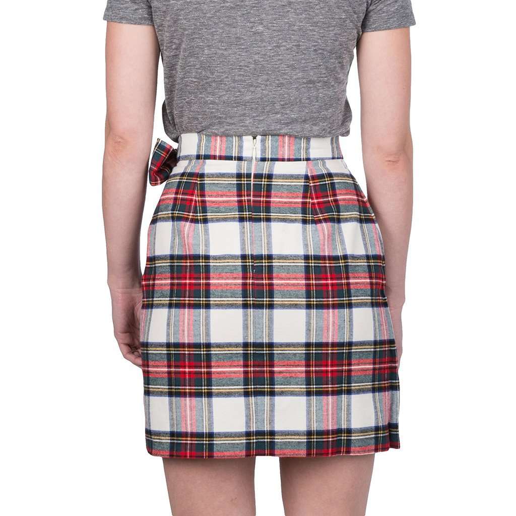 White and plaid hot sale wrap skirt
