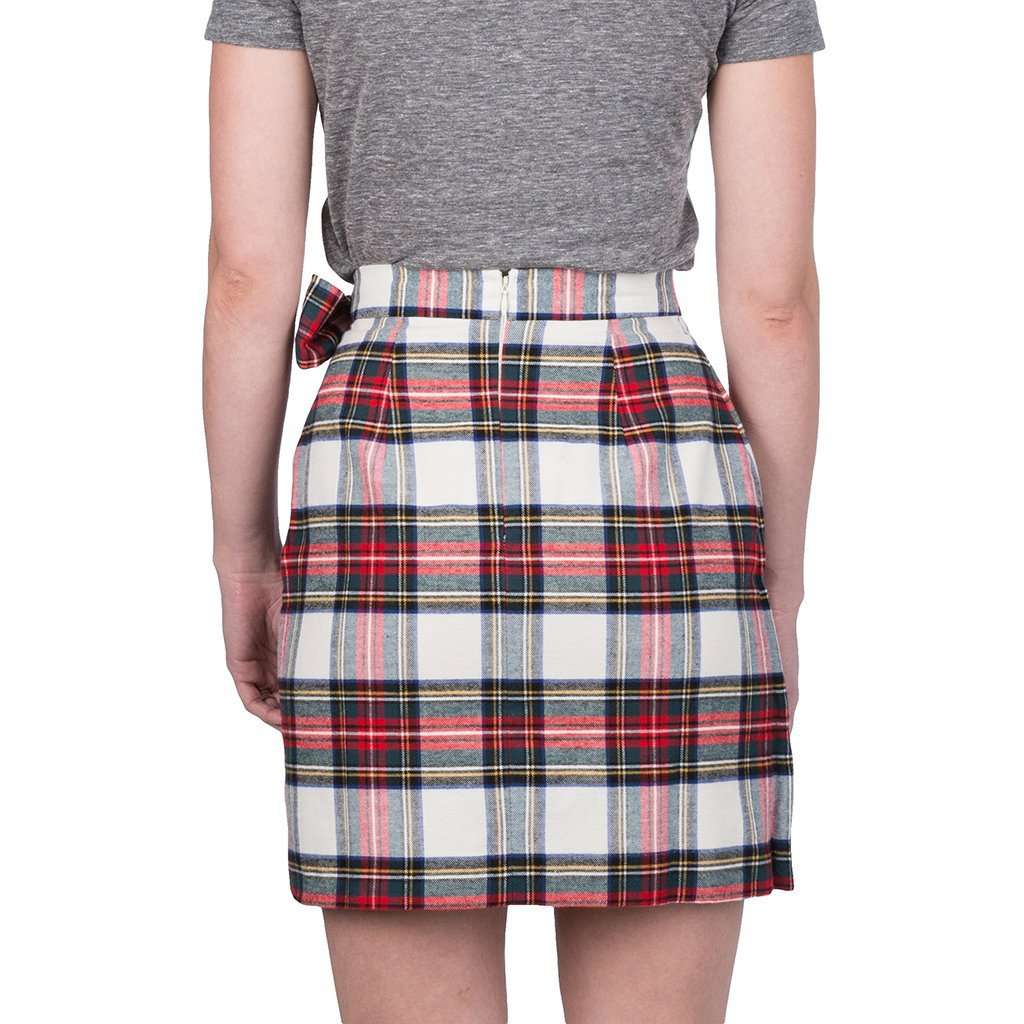 Plaid Wrap Skirt in Ivory by Lauren James - Country Club Prep