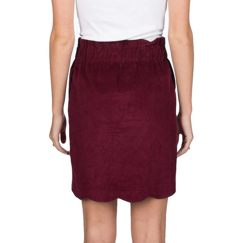 Scallop Velvet Skirt in Cranberry by Lauren James - Country Club Prep