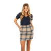 Scallop Plaid Flannel Skirt in Camel by Lauren James - Country Club Prep