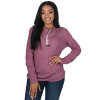 The Boyfriend Long Sleeve Tee in Cranberry by Lauren James - Country Club Prep