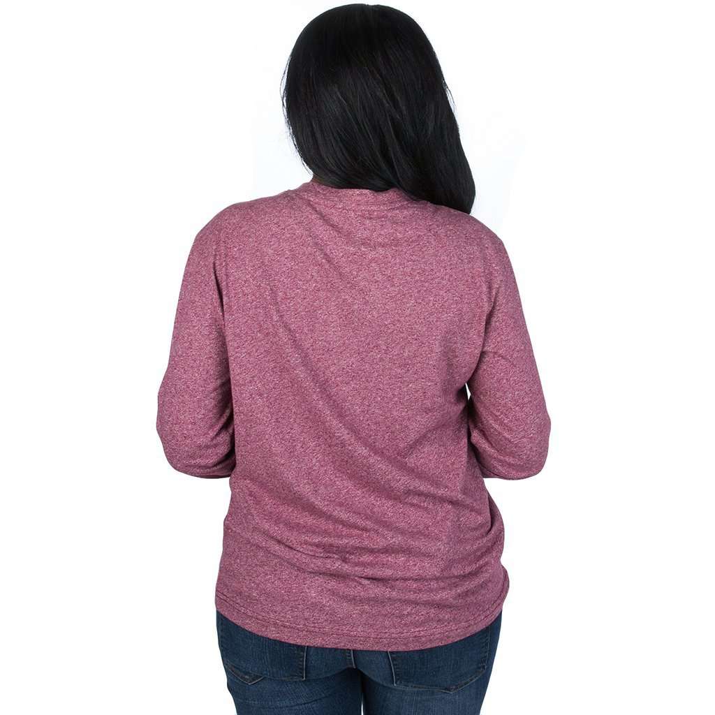 The Boyfriend Long Sleeve Tee in Cranberry by Lauren James - Country Club Prep