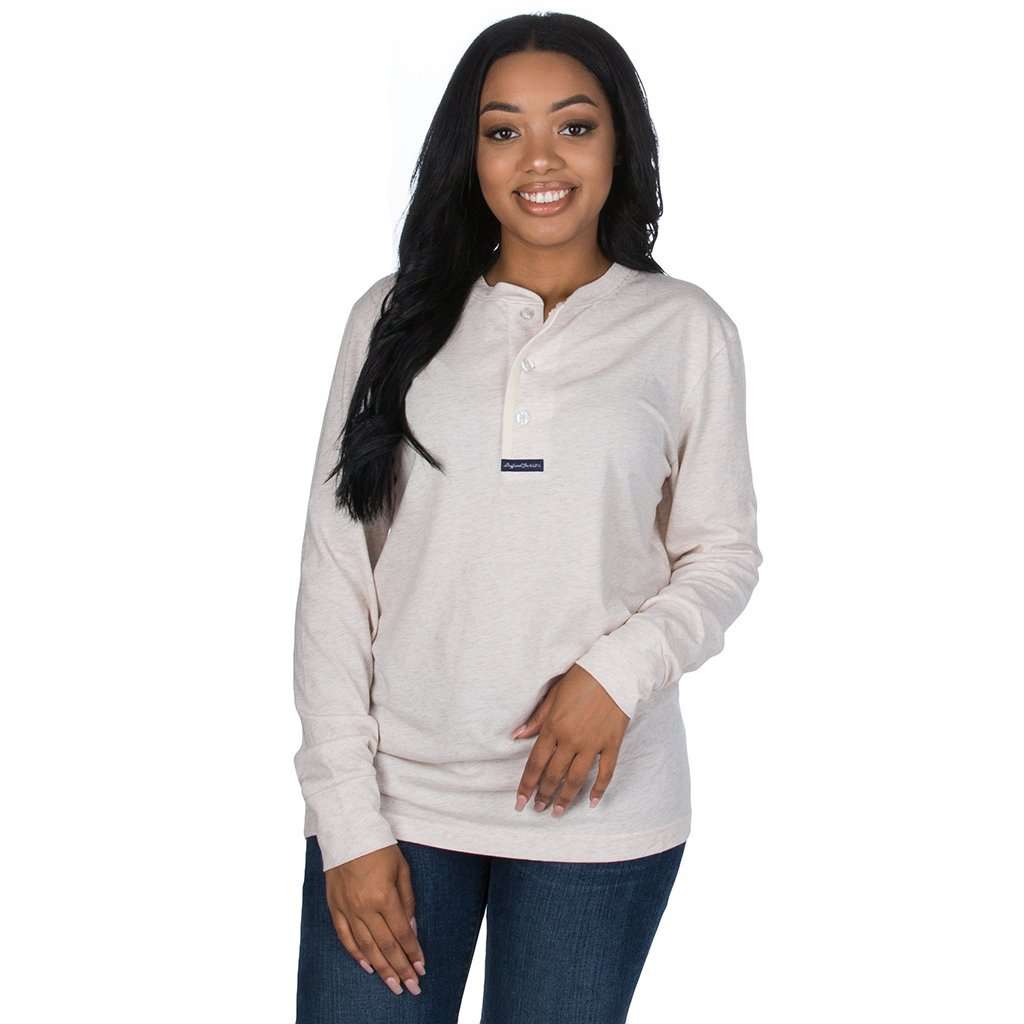 The Boyfriend Long Sleeve Tee in Ivory by Lauren James - Country Club Prep