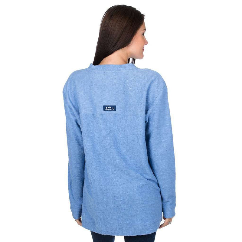 The Shaggy V-Neck Sweatshirt in Polar Blue by Lauren James - Country Club Prep