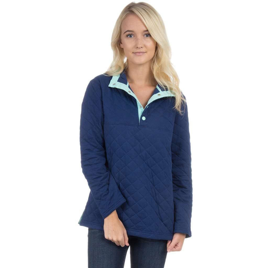 Lauren James The Lawson Quilted Pullover in Estate Blue Country