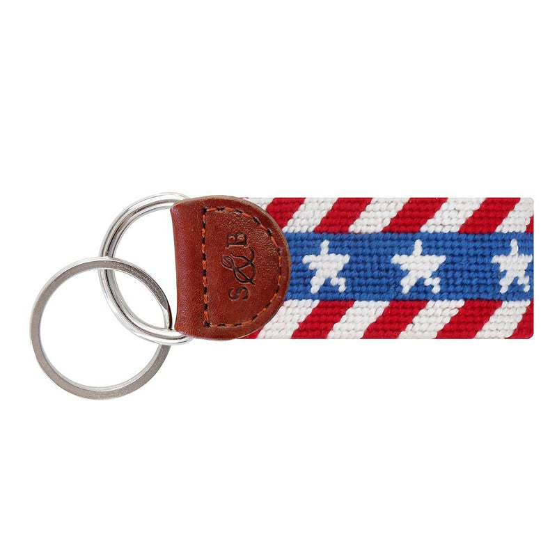 Liberty Stripe Needlepoint Key Fob by Smathers & Branson - Country Club Prep