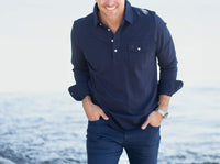 Long Sleeve Players Shirt in Peacoat Navy by Criquet - Country Club Prep