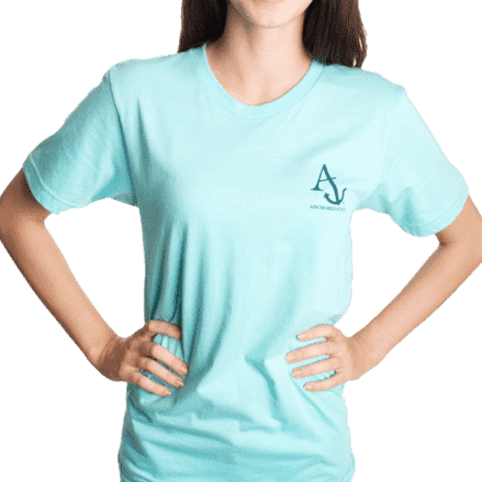 Nautical Flag Tee Shirt in Light Aqua by Anchored Style - Country Club Prep