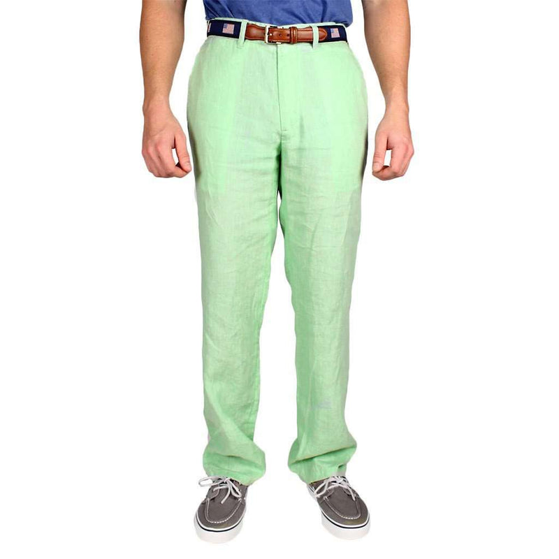 Lighthouse Linen Pants in Seafoam Green (30" inseam) by Castaway Clothing - Country Club Prep