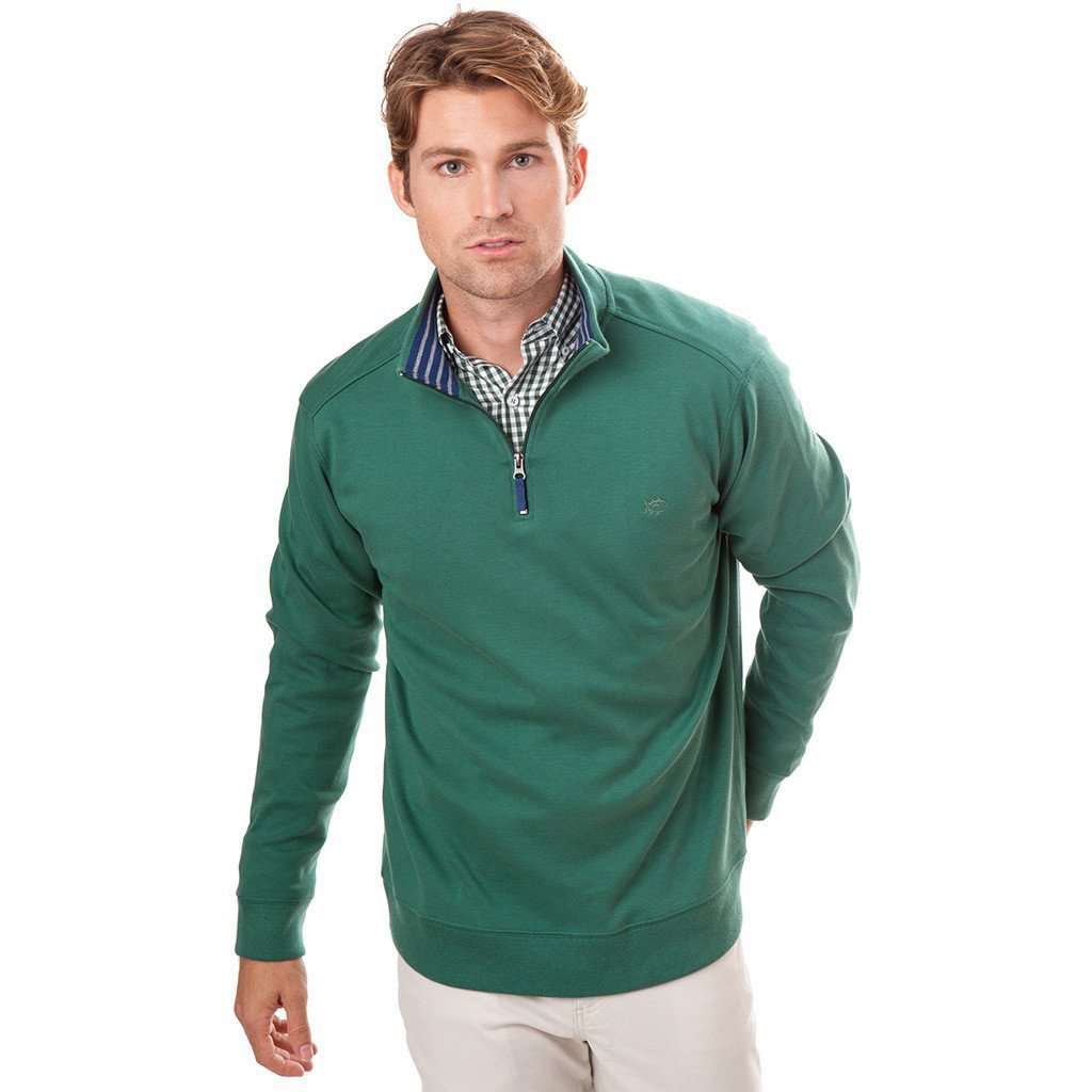 Lightweight Skipjack 1/4 Zip Pullover in Spruce by Southern Tide - Country Club Prep