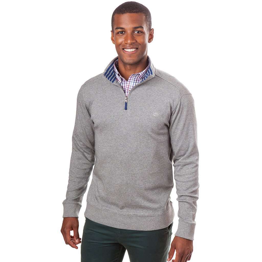 Lightweight Skipjack 1/4 Zip Pullover in Heathered Grey by Southern Tide - Country Club Prep