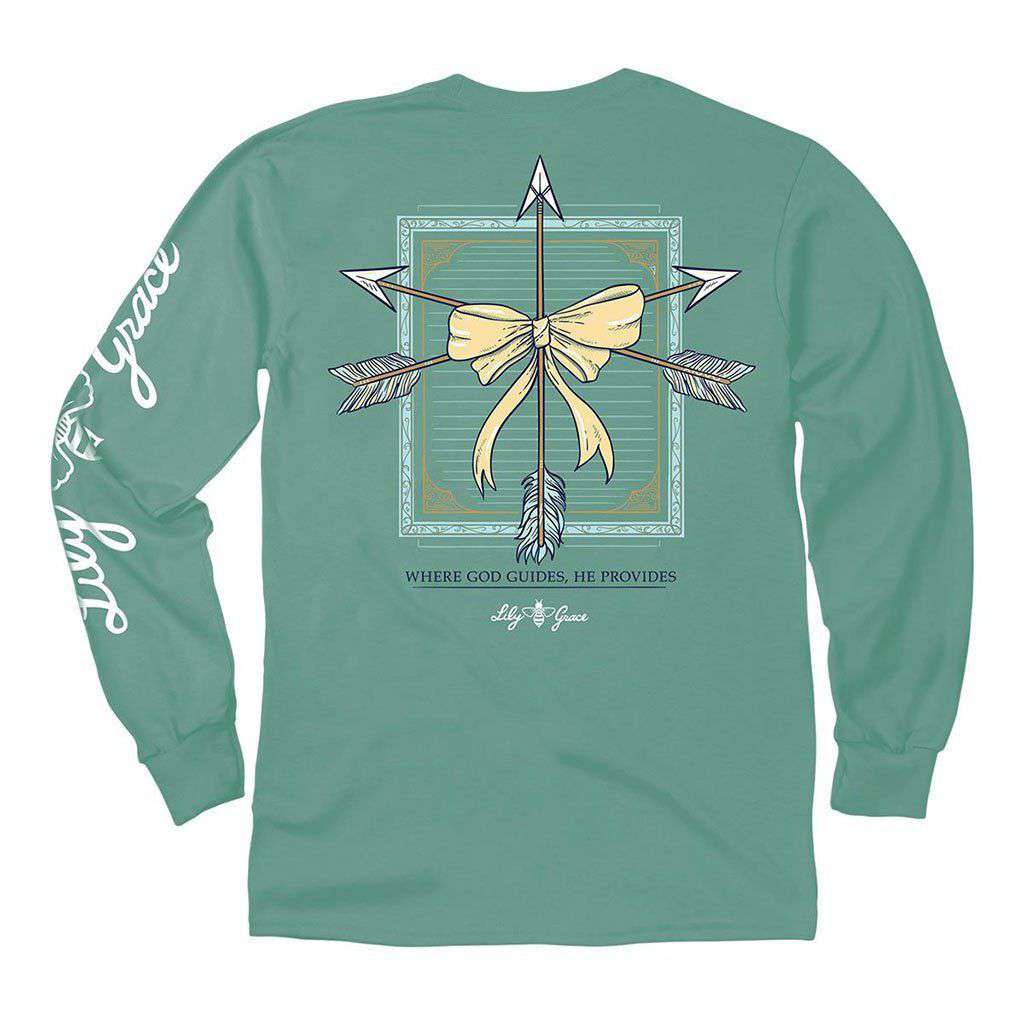 Arrows Long Sleeve Tee in Light Green by Lily Grace - Country Club Prep
