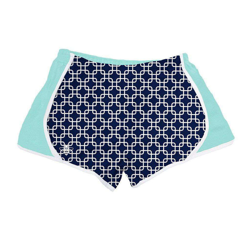 Chain Navy with Mint Jersey Shorts by Lily Grace - Country Club Prep