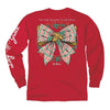 Christmas Bow Long Sleeve Tee in Red by Lily Grace - Country Club Prep