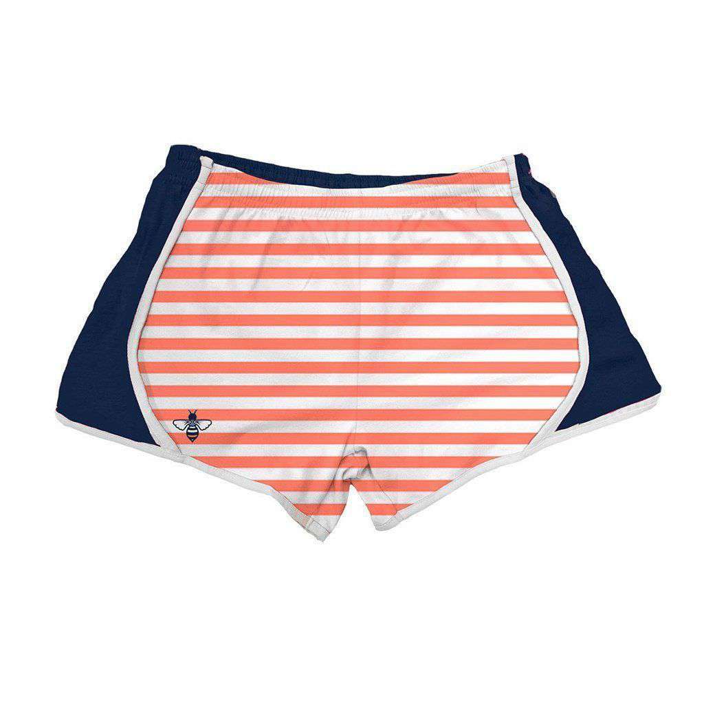 Coral White Stripe with Navy Jersey Shorts by Lily Grace - Country Club Prep