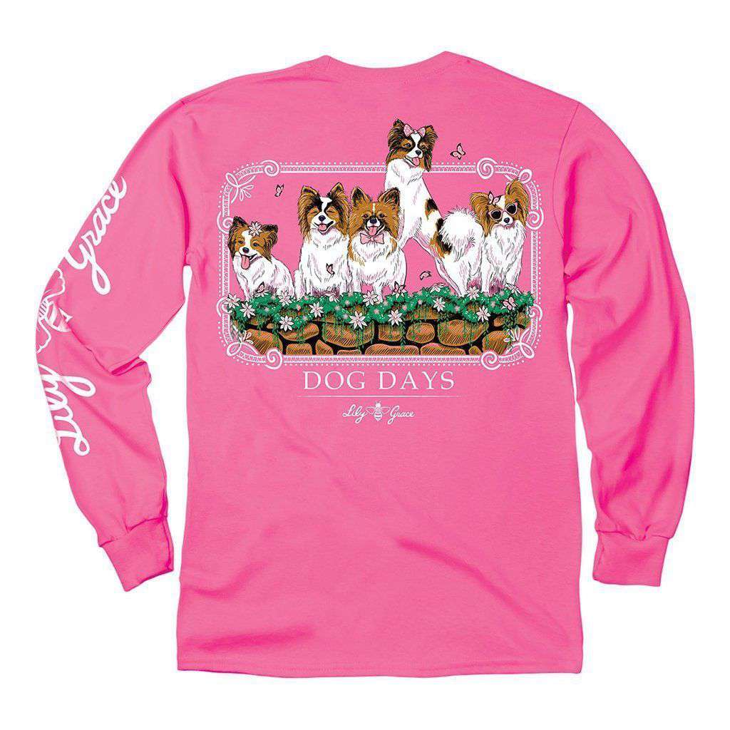 Dog Days Long Sleeve Tee in Crunchberry by Lily Grace - Country Club Prep