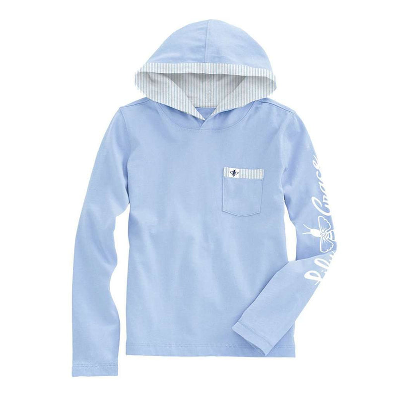 Junior Hoodie Tee in Chambray by Lily Grace - Country Club Prep