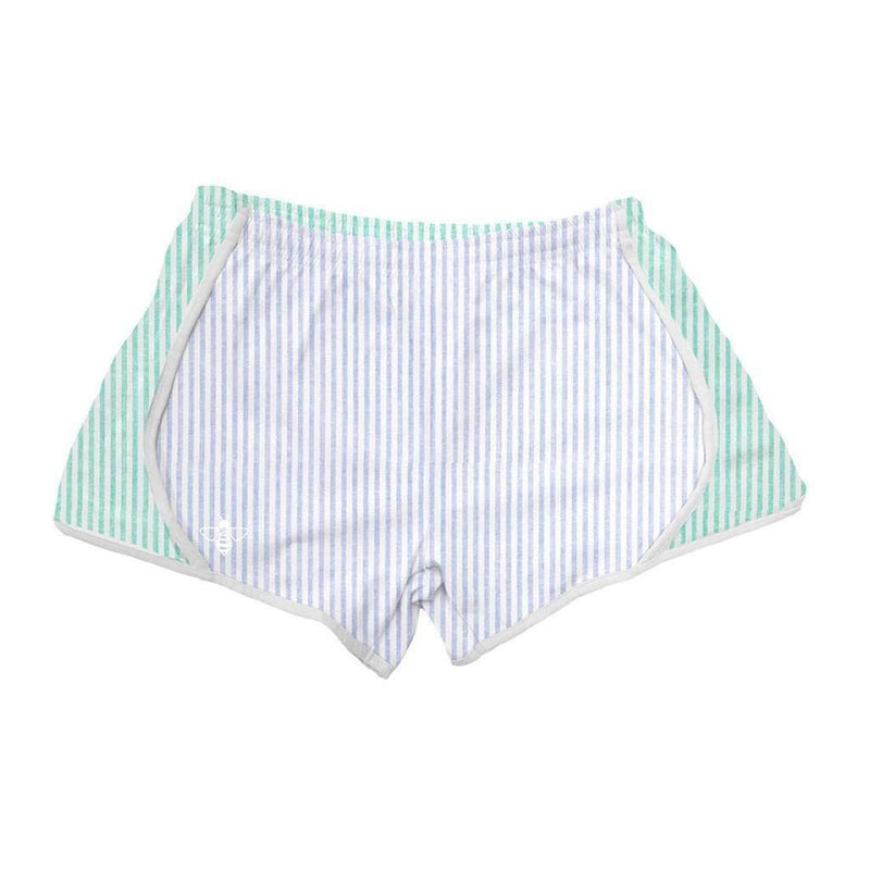 Light Blue and Mint Seersucker Shorts by Lily Grace - Country Club Prep