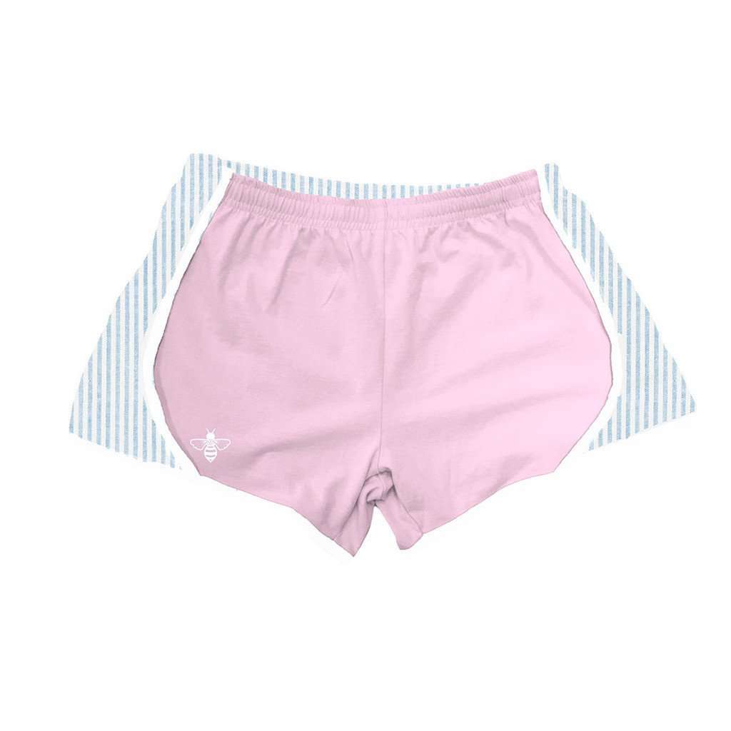 Light Pink Jersey with Light Blue Seersucker Shorts by Lily Grace - Country Club Prep