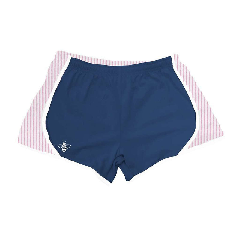 Navy Jersey with Light Pink Seersucker Shorts by Lily Grace - Country Club Prep
