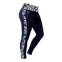 Navy and Gold Floral Leggings by Lily Grace - Country Club Prep