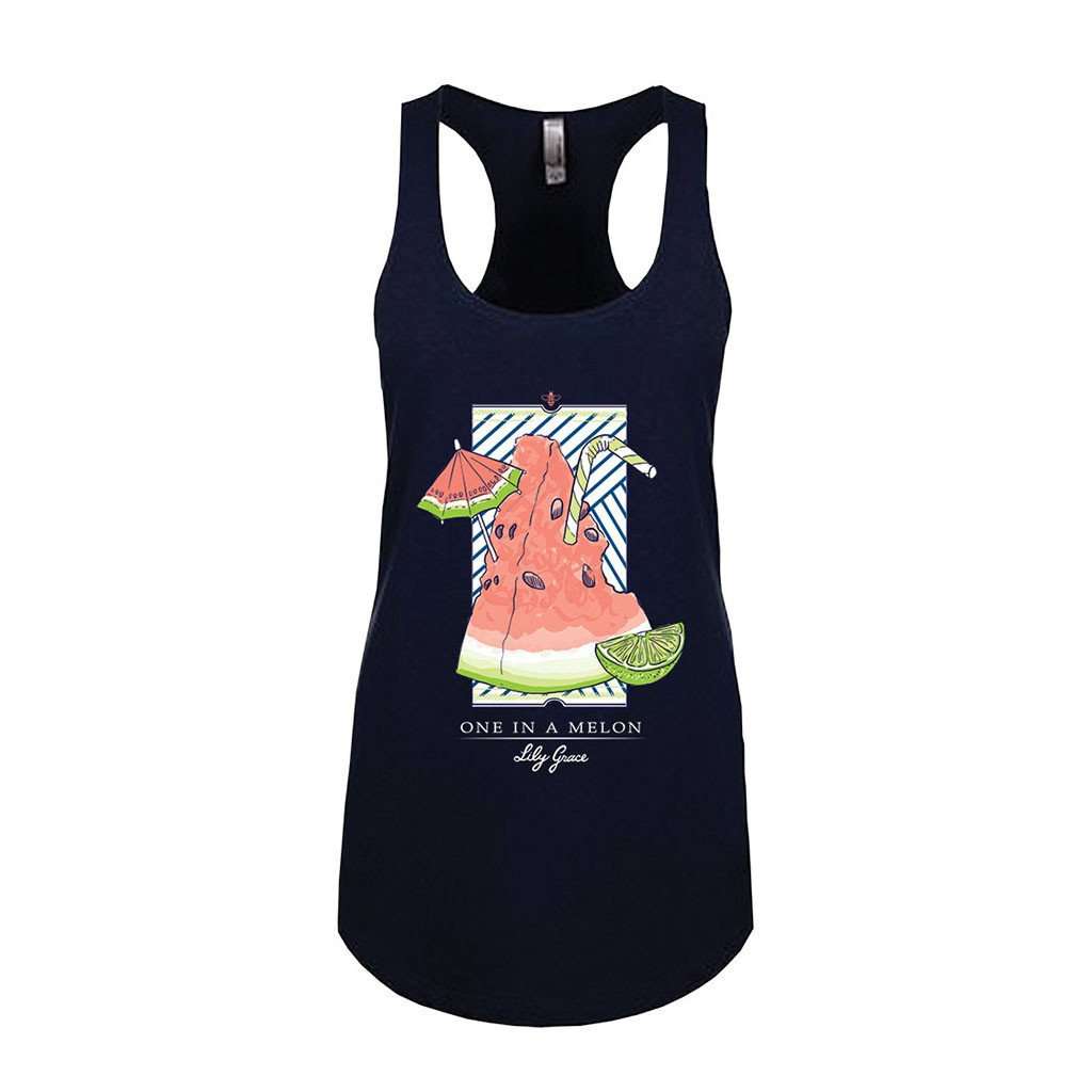 One in a Melon Tank Top in Navy by Lily Grace - Country Club Prep