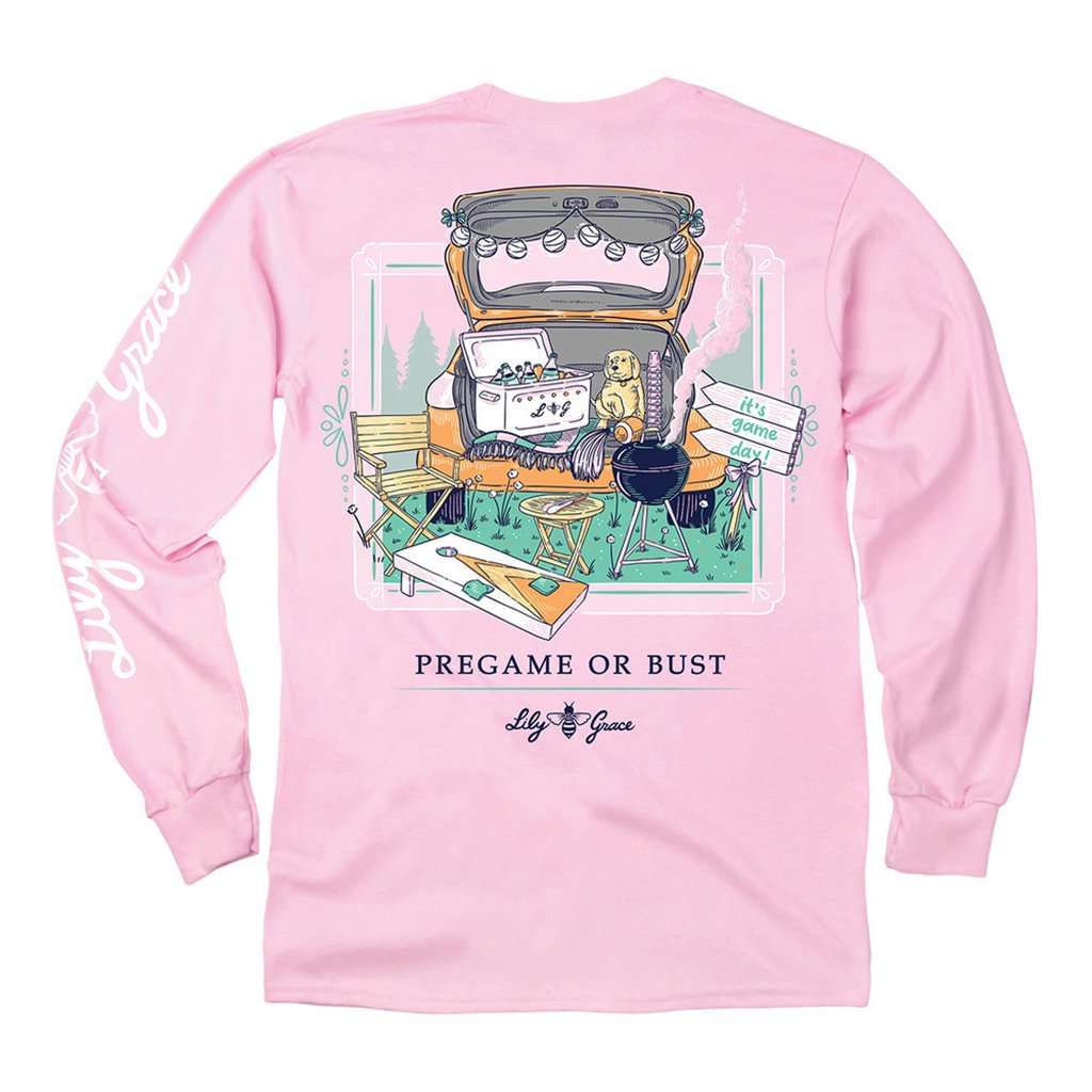Pregame or Bust Long Sleeve Tee in Blossom by Lily Grace - Country Club Prep