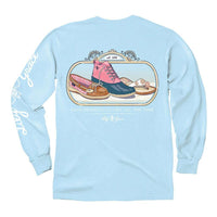 Rain or Shine Long Sleeve Tee in Chambray by Lily Grace - Country Club Prep