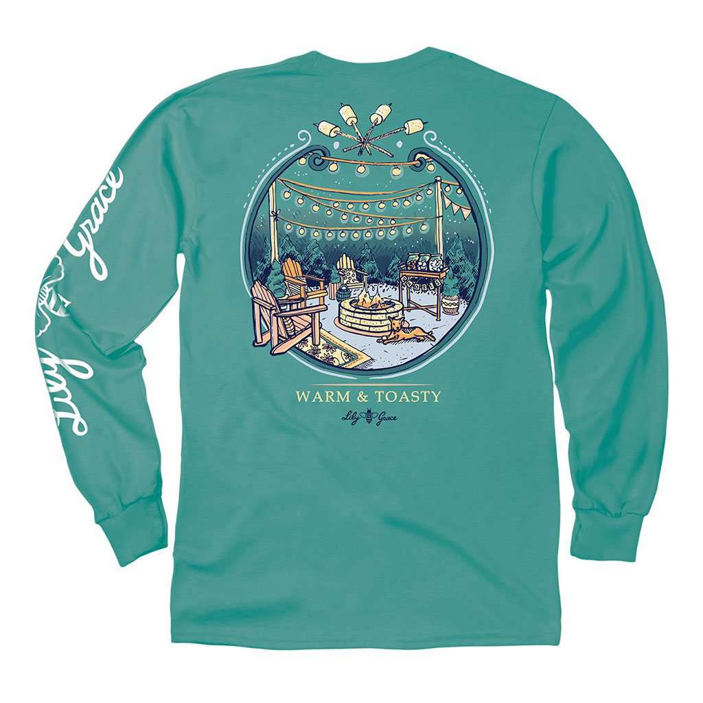 Warm and Toasty Long Sleeve Tee in Seafoam by Lily Grace - Country Club Prep