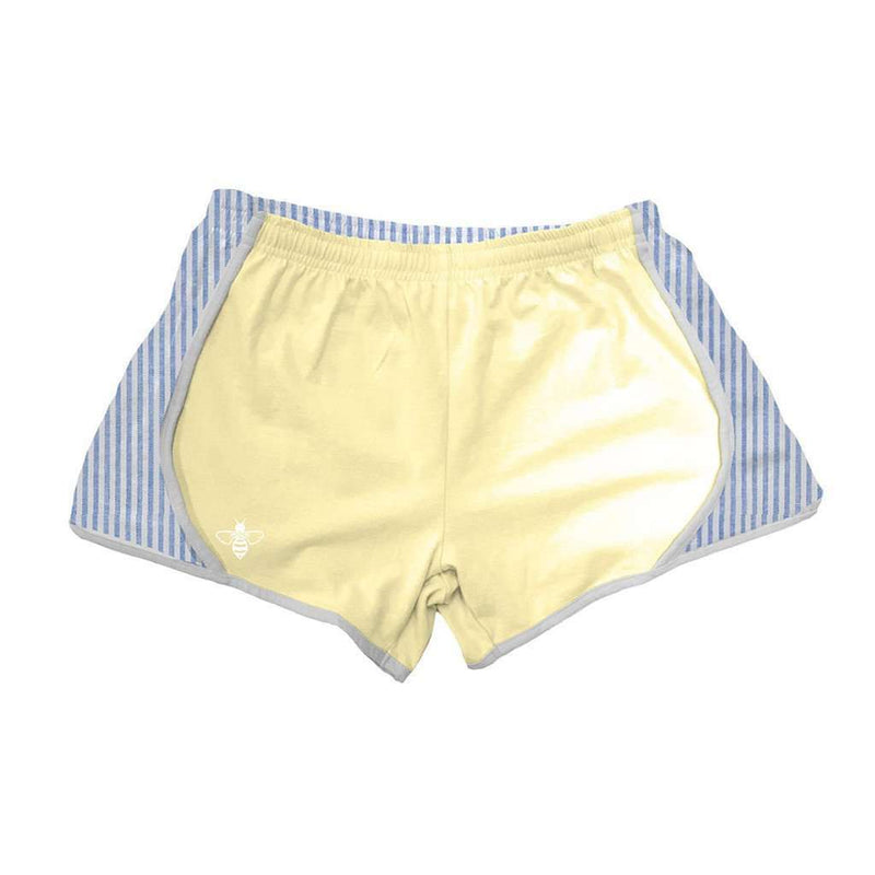 Yellow Jersey with Navy Seersucker Shorts by Lily Grace - Country Club Prep