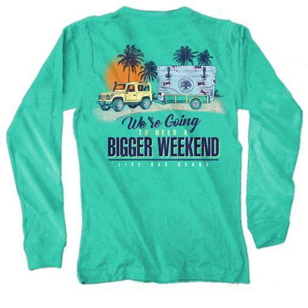 Bigger Weekend Long Sleeve Tee in Chalky Mint by Live Oak - Country Club Prep