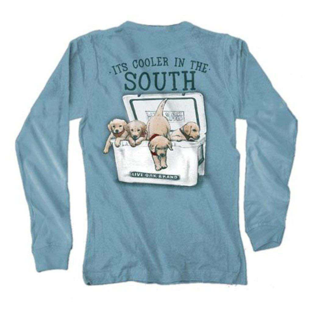 Cooler in the South Long Sleeve Tee in Ice Blue by Live Oak - Country Club Prep