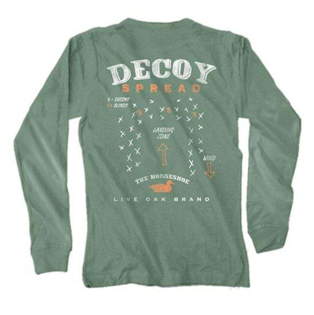 Decoy Spread Long Sleeve Tee in Light Green by Live Oak - Country Club Prep