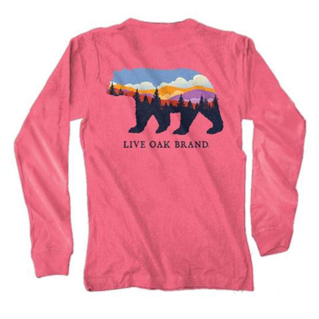 Landscape Bear Long Sleeve Tee in Crunchberry by Live Oak - Country Club Prep