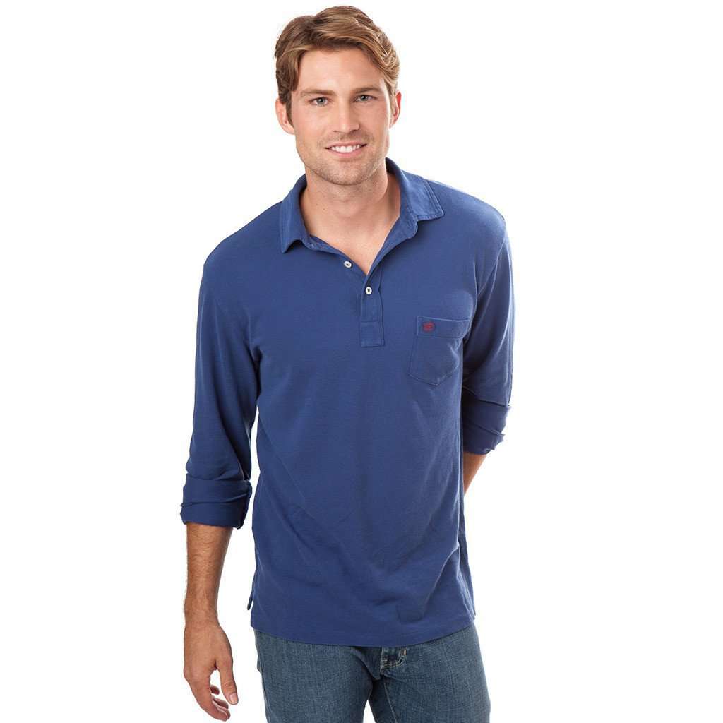Long Sleeve Beachside Polo in Blue Night by Southern Tide - Country Club Prep