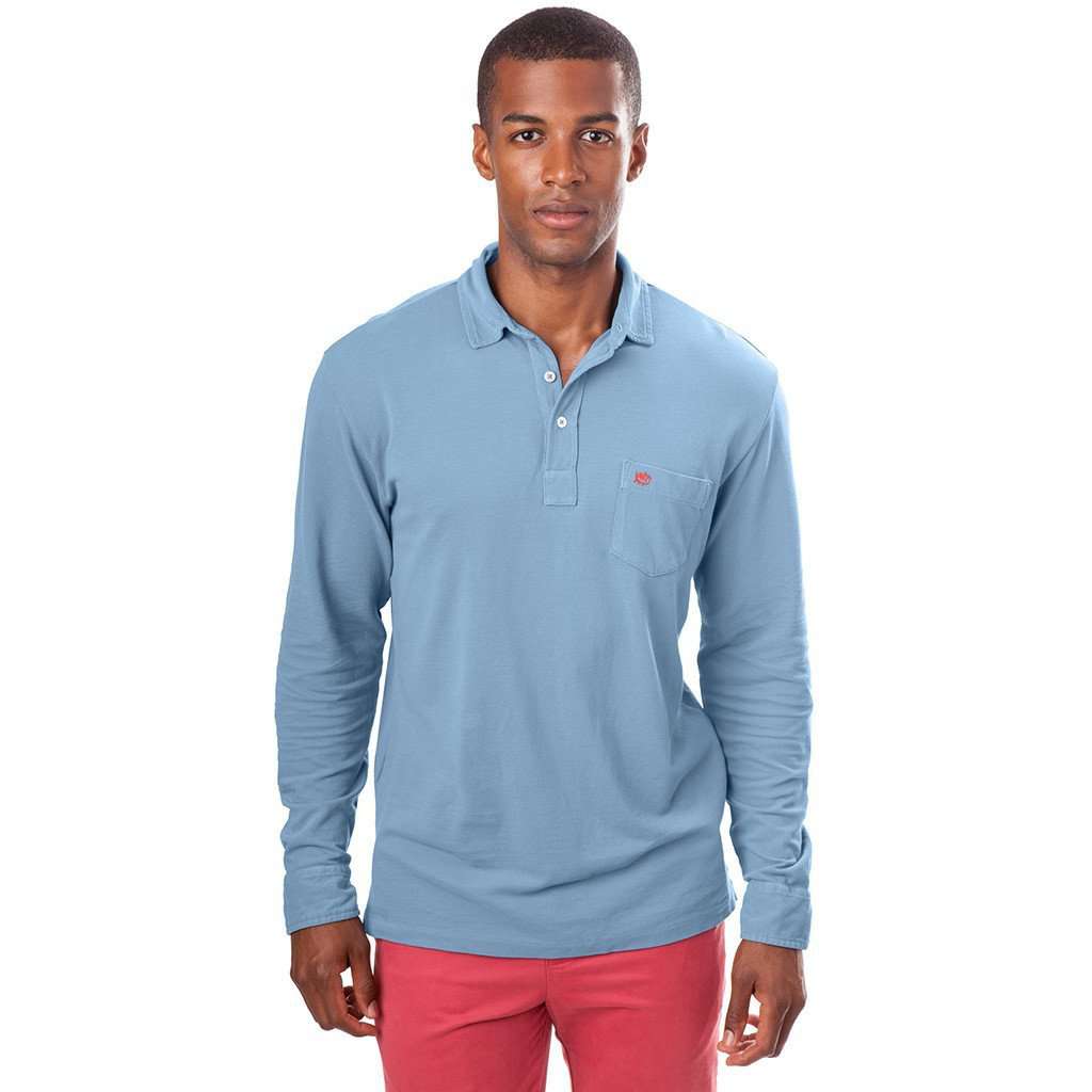 Long Sleeve Beachside Polo in Tsunami by Southern Tide - Country Club Prep