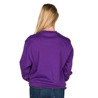 Longshanks Embroidered Crewneck Sweatshirt in Purple by Country Club Prep - Country Club Prep