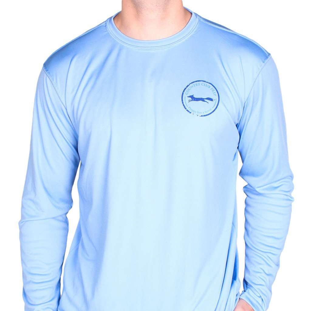 Longshanks Long Sleeve Performance Tee in Sky Blue by Country Club Prep - Country Club Prep