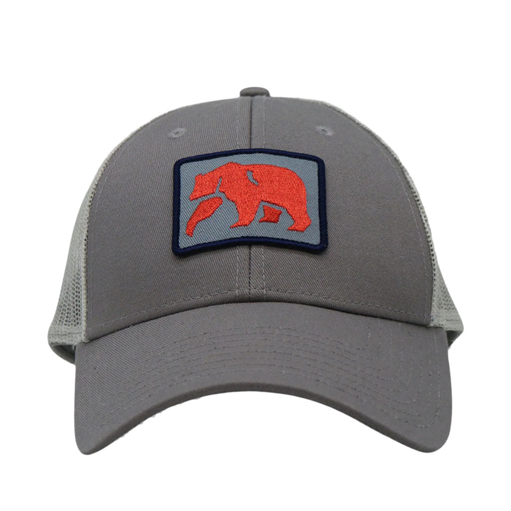 The Dano Trucker Cap in Grey and Sunrise by The Normal Brand - Country Club Prep