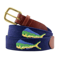 Mahi Mahi Needlepoint Belt by Smathers & Branson - Country Club Prep