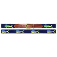 Mahi Mahi Needlepoint Belt by Smathers & Branson - Country Club Prep