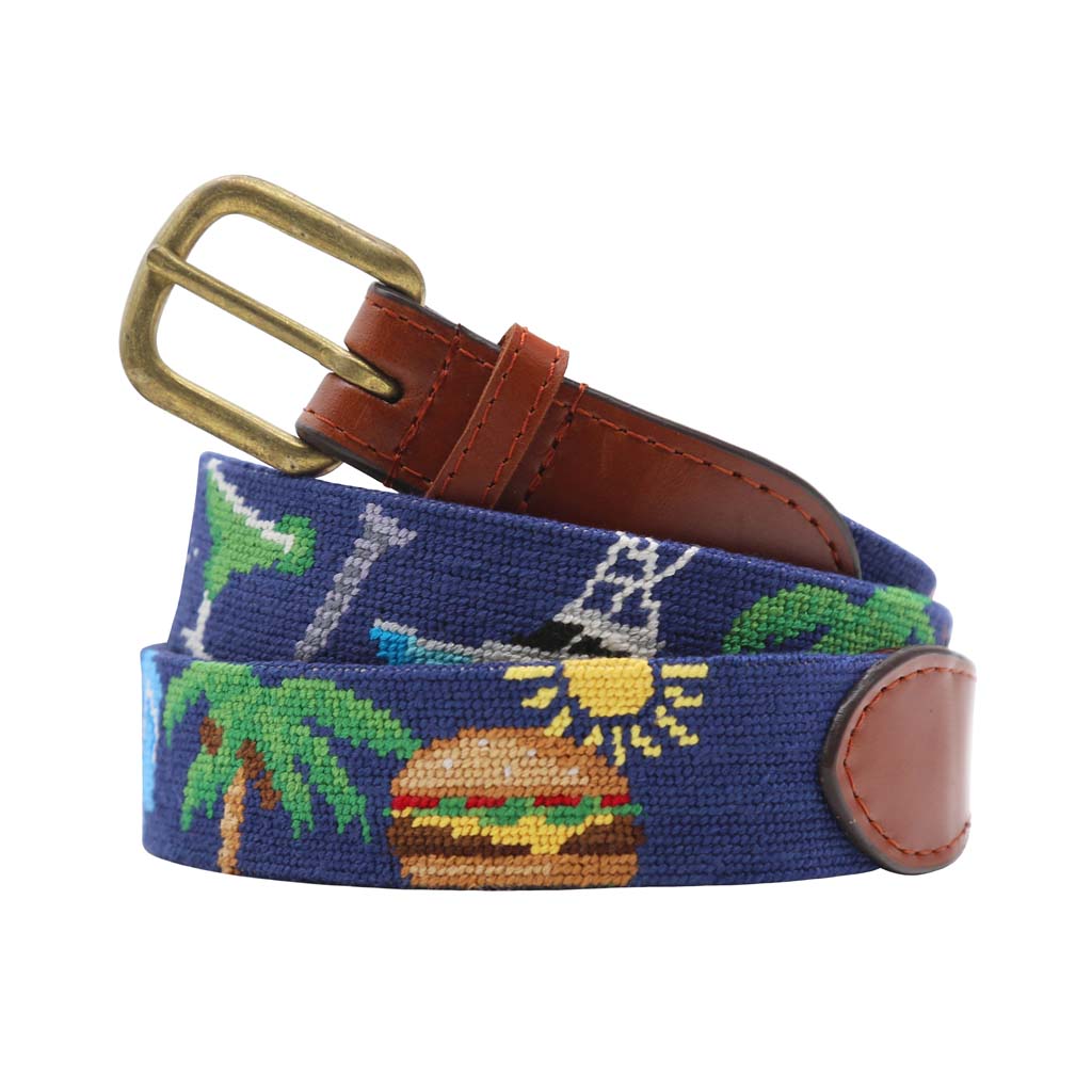 Margaritaville Needlepoint Belt by Smathers & Branson - Country Club Prep