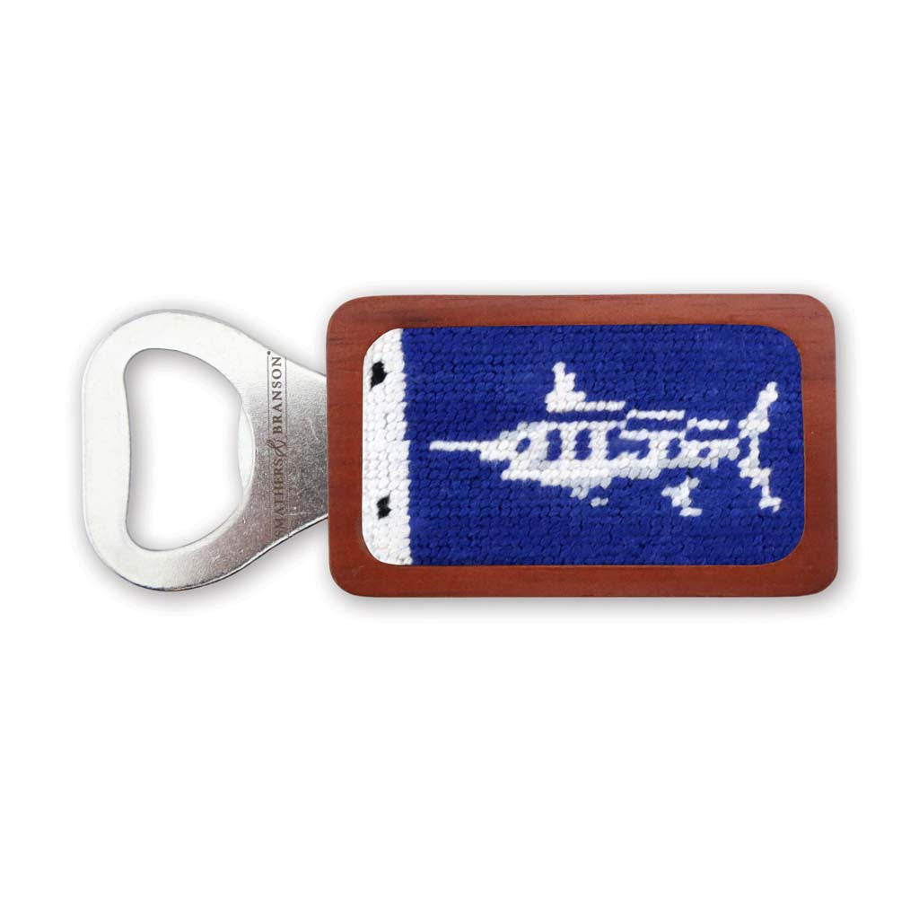 Marlin Sportfishing Flag Needlepoint Bottle Opener by Smathers & Branson - Country Club Prep