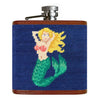 Mermaid Needlepoint Flask in Classic Navy by Smathers & Branson - Country Club Prep