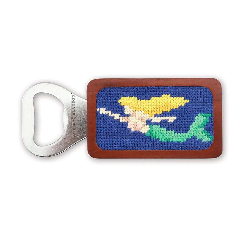 Mermaid Needlepoint Bottle Opener in Classic Navy by Smathers & Branson - Country Club Prep