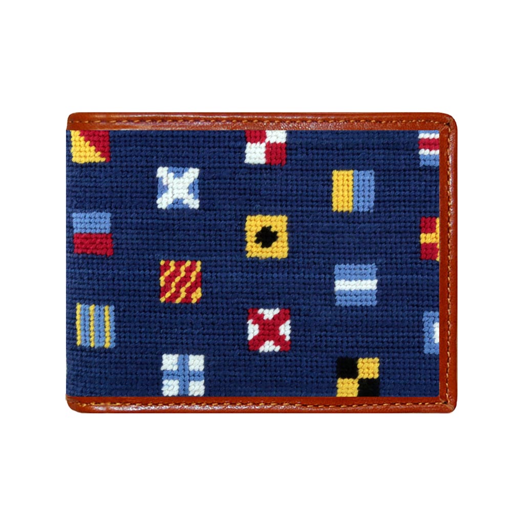 Mixed Signals Needlepoint Wallet by Smathers & Branson - Country Club Prep