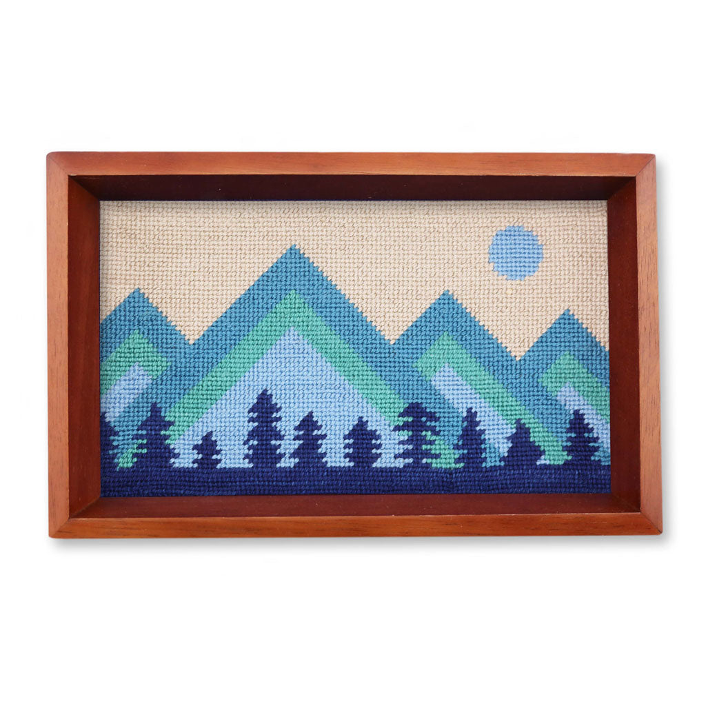 Mod Mountain Needlepoint Valet Tray by Smathers & Branson - Country Club Prep