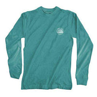 Southern Essentials "Mountain Weekend" Long Sleeve Pocket Tee in Light Green by Live Oak - Country Club Prep