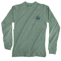 Mountain Weekend Long Sleeve Tee in Light Green by Live Oak - Country Club Prep